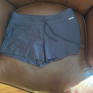 Women's Gray swim shorts.